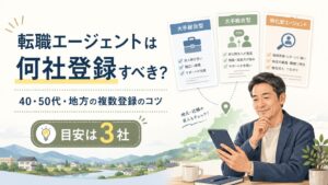 転職エージェントは何社登録すべき？40・50代・地方の複数登録のコツのアイキャッチ画像