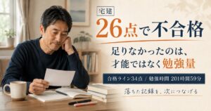 宅建に落ちた｜26点で不合格。落ちるのは分かっていたのアイキャッチ画像