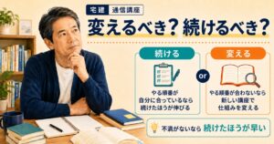 宅建リベンジ｜落ちた翌年に通信講座を変えるべきか。2年目で受かった私の判断のアイキャッチ画像